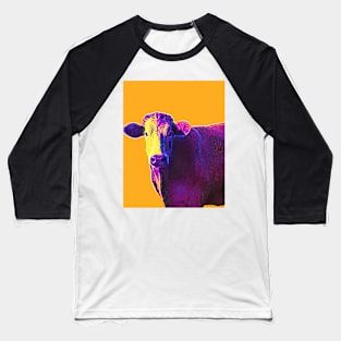 Purple Cow Pop Art Style Baseball T-Shirt